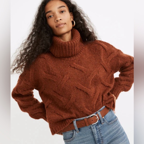 Madewell Sweaters - Madewell Somervell Modern Cable Turtleneck Sweater M Medium